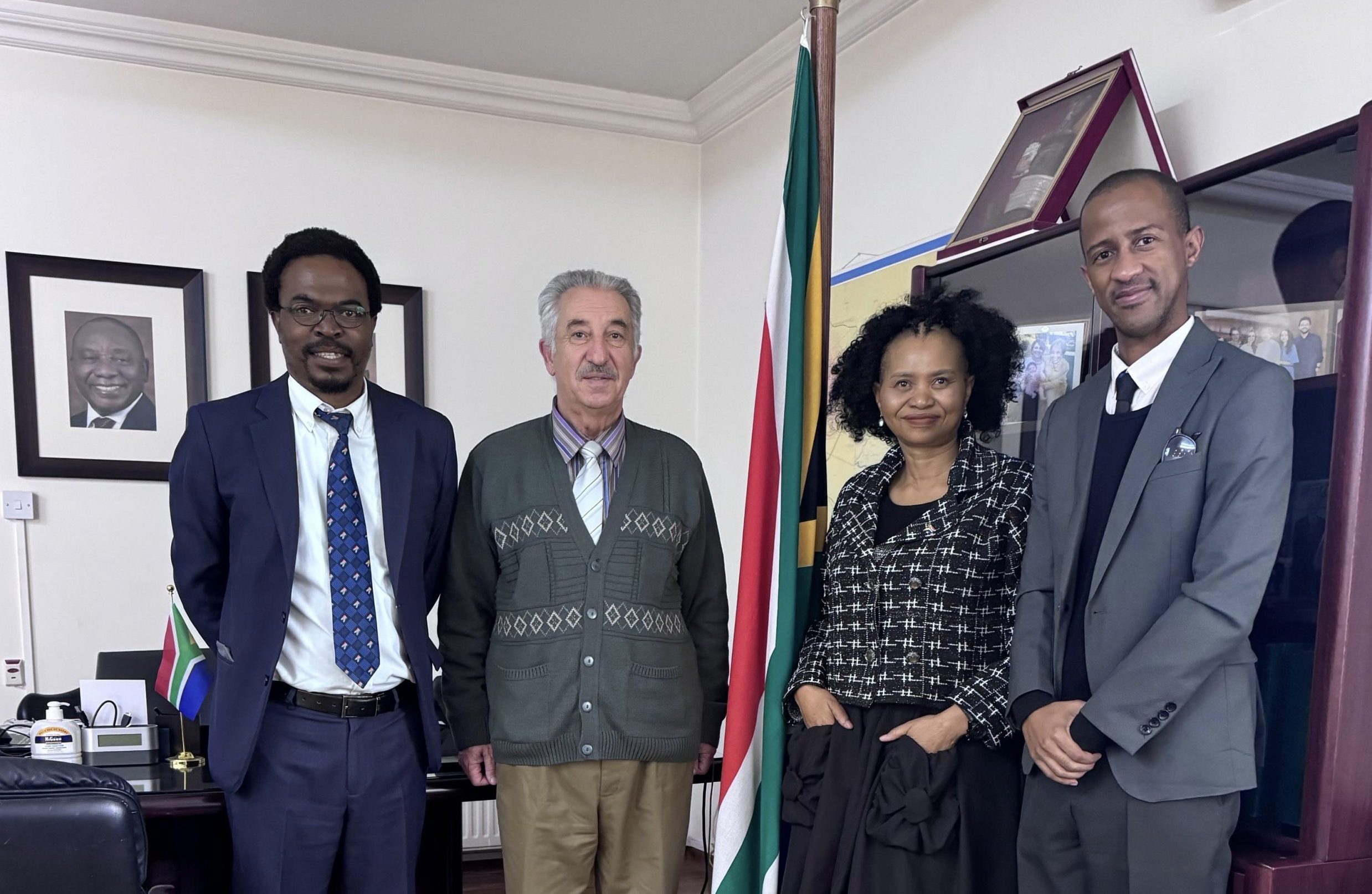 Advocate Zweli Nkosi, Dr. Nizam Assaf, Ambassador Tselane Mokuena, and Tshepo Tlhacoane